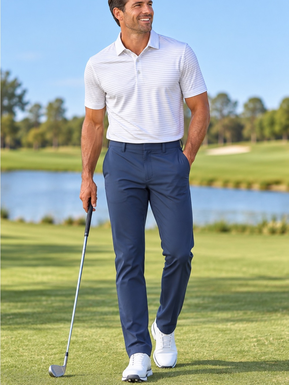 adidas Men's Lightweight Performance/Golf Pants in Navy Blue 34x30